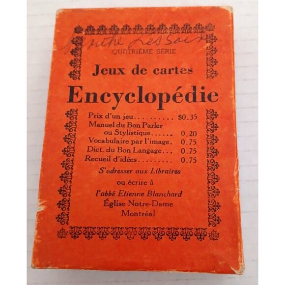 Vintage French Card Game Encyclopedie Jeux de Cartes RARE Quebec Complete - Picture 2 of 5